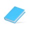 Blue 3d book vector icon. Hardcover educational literature