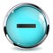 Blue 3d button. Minus sign