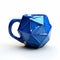 Blue 3d Printed Teacup With Geometric Designs