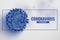 Blue 3d realistic coronavirus covid19 cell background design