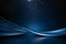 Blue Abstact wave on dark background. Festive, Elegant and Luxury light lines with shine particles