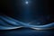 Blue Abstact wave on dark background. Festive, Elegant and Luxury light lines with shine particles