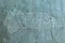 Blue abstract clay wall covering pattern