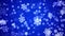 Blue Abstract falling snowflakes isolated on loop 4K background. Christmas design