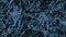 Blue Abstract Floating Particles On Dark Space Background - Closeup Shot