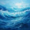 Blue Abstract Seascape: A Lively And Detailed Speedpainting