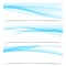 Blue abstract soft smoke futuristic lines cards collection