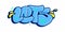 Blue Abstract Urban Graffiti Street Art Word Lets Lettering Vector Illustration Art