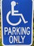 Blue Accessible parking sign/ disabled parking/ handicap parking
