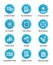 Blue achievement badges for web, apps, blogs, forums