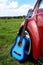 Blue acoustic guitar