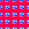 Blue Action extreme camera icon isolated seamless pattern on red background. Video camera equipment for filming extreme