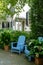 Blue Adirondack Chair on Patio