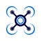 Blue Aero Flying Drone Symbol Logo Design