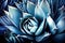 blue agave cactus close-up. Generative AI, Generative, AI