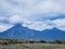 Blue agave field with the Colima volcano in the background