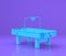 Blue air hockey table, entertainment center objects in purple flat room, 3d rendering