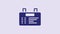 Blue Airport board icon isolated on purple background. Mechanical scoreboard. Info of flight on the billboard in the