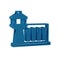 Blue Airport control tower icon isolated on transparent background.