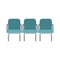 Blue airport seats icon, flat style