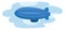 Blue airship, illustration, vector