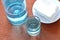 Blue alcohol for wash wound in glass and clean white cotton