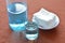 Blue alcohol for wash wound in glass and clean white cotton