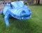 A Blue Alligator on Green Grass