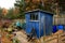 Blue allotment shed.