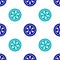 Blue Alloy wheel for a car icon isolated seamless pattern on white background. Vector Illustration