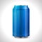 Blue aluminum can.