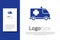 Blue Ambulance and emergency car icon isolated on white background. Ambulance vehicle medical evacuation. Logo design