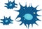 Blue amoeba vector illustration