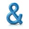 Blue ampersand symbol 3d illustration