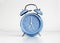 Blue analog retro twin bell alarm clock