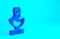 Blue Ancient bust sculpture icon isolated on blue background. Minimalism concept. 3d illustration 3D render