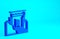 Blue Ancient ruins icon isolated on blue background. Minimalism concept. 3d illustration 3D render