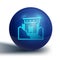 Blue Ancient ruins icon isolated on white background. Blue circle button. Vector