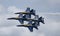 The Blue Angels flying in diamond formation