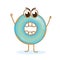 Blue angry donut cartoon