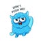 Blue angry monster vector sticker