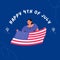 Blue Animated Happy 4th Of July Instagram Post