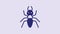 Blue Ant icon isolated on purple background. 4K Video motion graphic animation