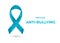 Blue anti-bullying low lpoly awareness ribbon vector for web.