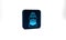 Blue Antiperspirant deodorant roll icon isolated on grey background. Cosmetic for body hygiene. Blue square button. 3d