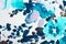 Blue and aqua floral fabric pattern background