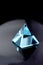 Blue aquamarine crystal pyramid