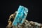 blue aquamarine with schorl (black tourmaline) inclusion