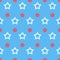 Blue aquamarine star, cute repeating illustration background seamless pattern