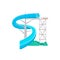 Blue aquapark water slide icon